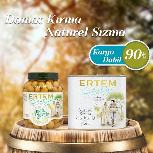 Yeşil Domat Kırma Zeytin & Naturel Sızma Zeytinyağı Paketi
