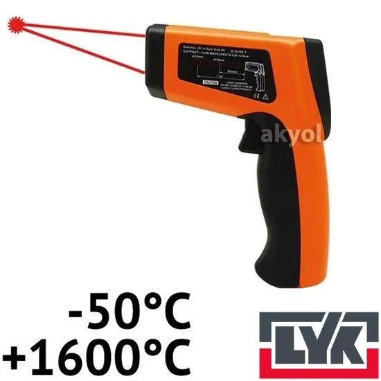 LYK 8016 Çift Lazerli Lazer Termometre 1600 Derece