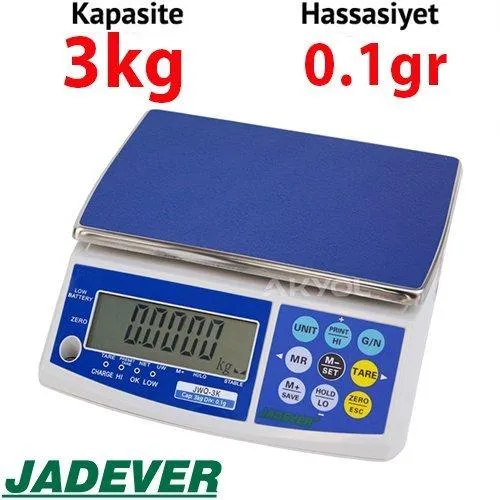 Jadever JWQ Dijital Hassas Terazi (3kg / 0.1gr)