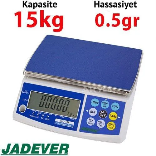 Jadever JWQ Dijital Hassas Terazi (15kg / 0.5gr)