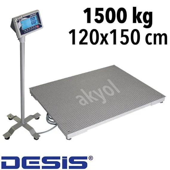 Desis B7-100 Dokunmatik Ekranlı Dijital Platform Baskül 1.5 Ton Kapasiteli - 120x120 cm